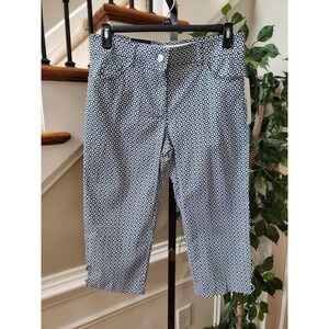 Verve Blues Women Blue Rayon Button Mid Rise Comfort Waist Casual Crop Pant 12